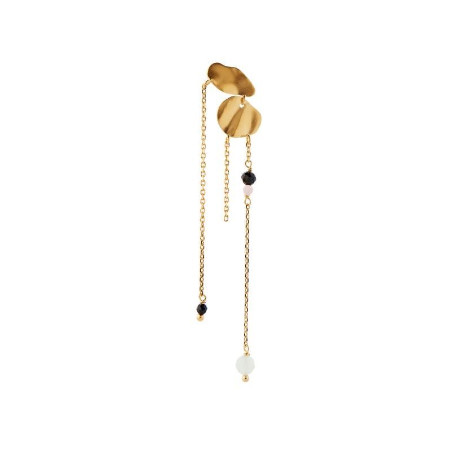 Smykker Stine A Single Oreringe | Single Festive Clear Sea Earring With Chains & Stones