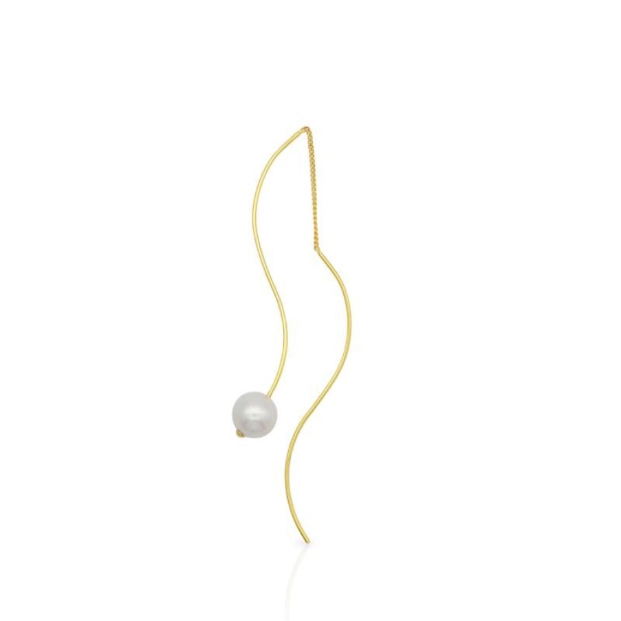 Smykker Mille&Lykke Single Oreringe | Single Pearl Drops Earchain