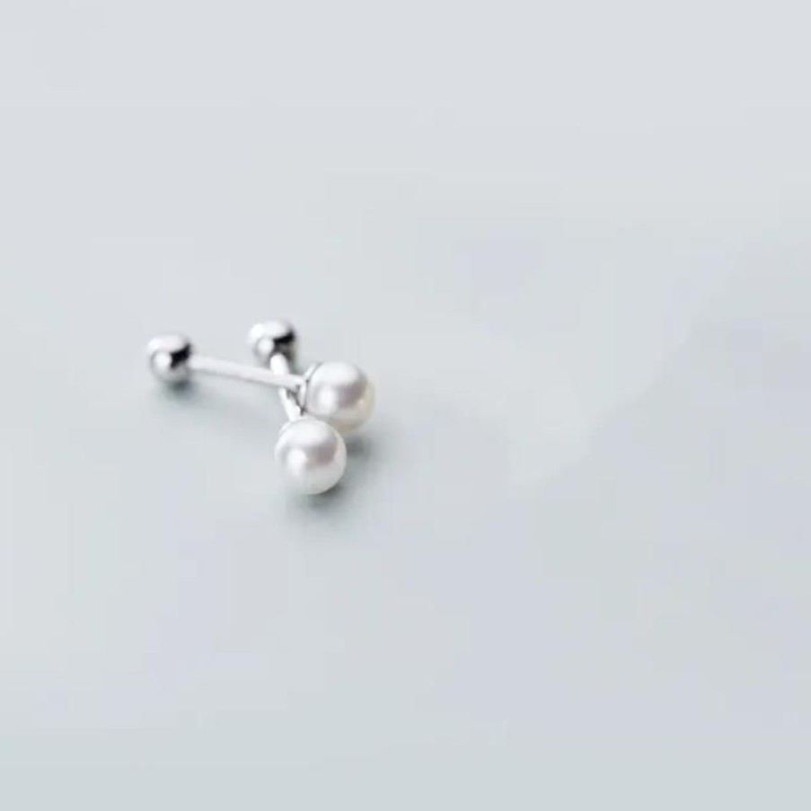 Smykker Mille&Lykke Single Oreringe | Single Tiny Pearl Piercing Solv