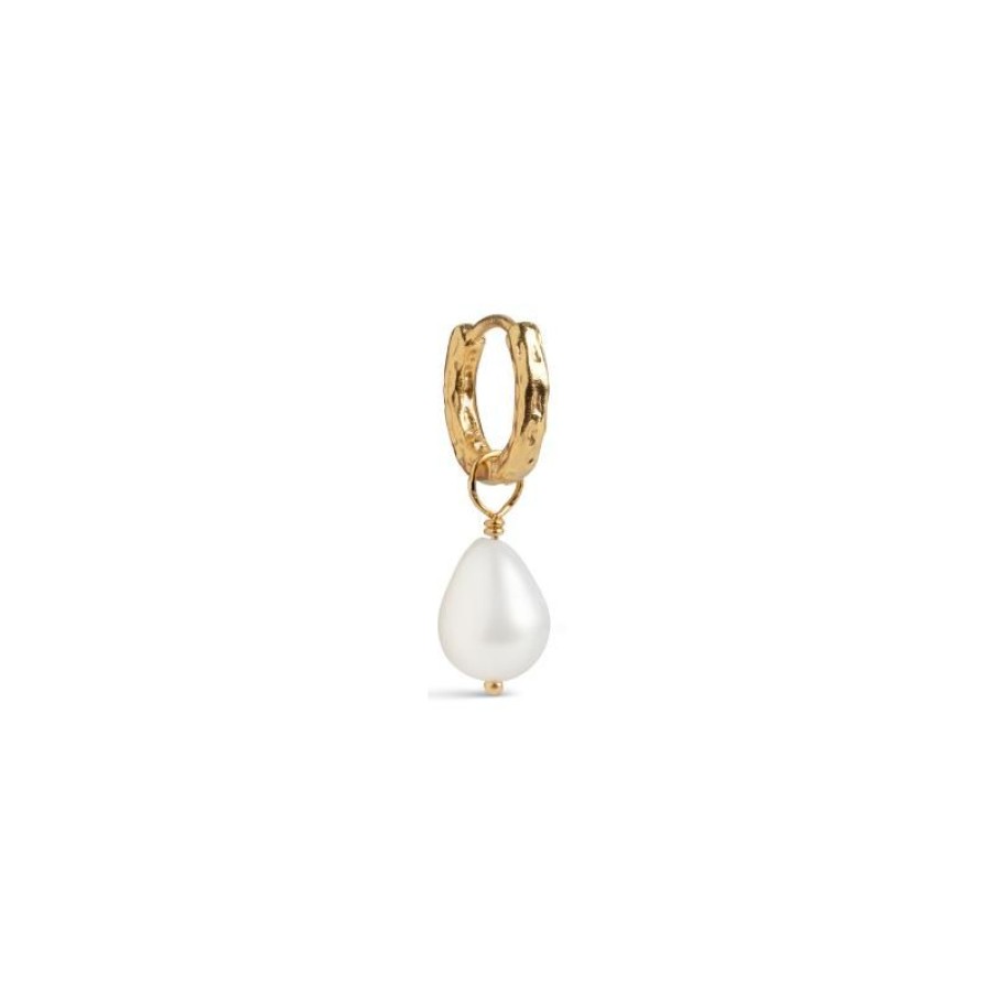 Smykker Enamel Single Oreringe | Single Significant Pearl Hoop